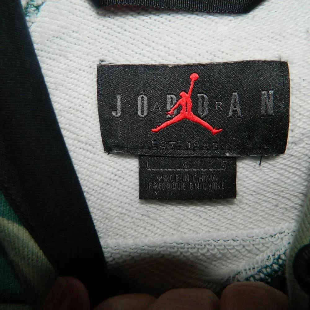 Nike Air Jordan Mens AT9019-010 Green Camo City Flight Pullover Hoodie Sz L